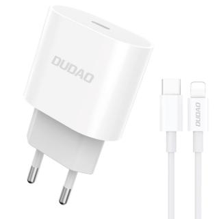 Incarcator cu cablu iPhone Dudao A8SEU PD USB-C Charger +PD cable 20W White