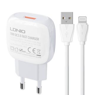 Incarcator iPhone cu Cablu Lighting LDNIO A1307Q 18W