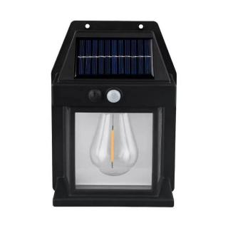 Lampa solara de perete, impermeabila in curte exterioare, lumina decorativa, Negru