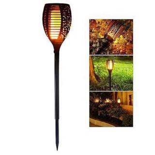 Lampa solara LED, Pentru gradina, 60 cm, Efect de flacara, Pentru exterior, Negru