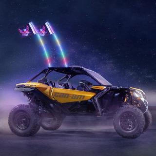 LED Whip Light 2buc  122cm  RGB Antena spirala Lumina Aplicatie de la distanta ATV UTV RZR, canam, cfmoto,polaris