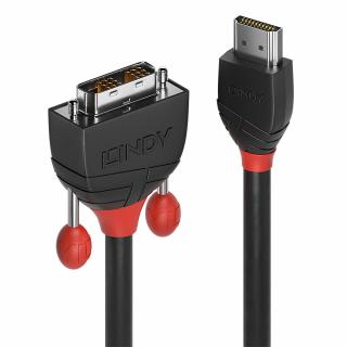 Lindy 5m HDMI to DVI-D Cable, Black Line