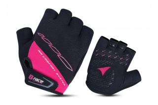 MANUSI B-RACE CU GEL NEGRU FUXIA, L