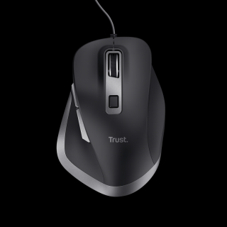 Mouse Trust Fyda cu fir 5000 DPI, negru