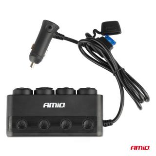 Multiplicator priza Auto Quadruple Extension Socket PD30W QC3.0 12 24V max 216W, maverick, rzr,