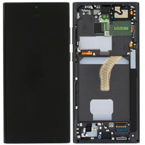 Original Display Samsung Galaxy S22 Ultra S908 cu rama, Negru