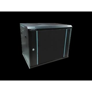 RACK 9U 600x600 MONTAJ PERETE NEGRU