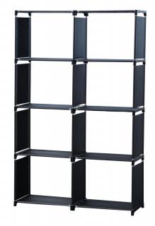 Raft multifunctional cu 8 straturi si suport de depozitare (85x125cm) - negru