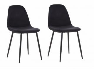 SET 2 SCAUNE DINING JAQUARD- BLACK