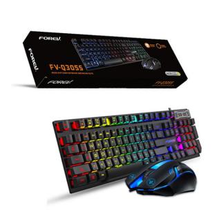 Set  Kit Mouse cu Tastatura Forev Keyboard + mouse pc Wireless Black FV-Q305S Gaming