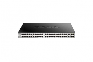 Switch D-Link DGS-3130-54TS E, 54-Port Gigabit SFP L3 Stackable Managed Switch, 48 x 10 100 1000BASE-T ports, 2 x 10GBASE-T and 4 x 10G SFP+ ports, Layer 3, 216 Gbps.