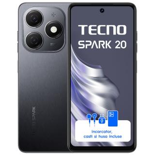 Telefon TECNO Spark 20, Octa Core 2.0 GHz, 256 GB + 16 GB RAM, LTE, Gravity Black