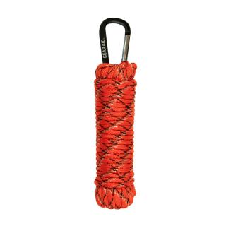 Cordelina paracord Gear Aid 550 cu carabiniera, 9.14m, grosime 4mm, portocaliu, reflectorizant