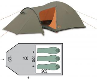 Cort Pinguin Horizon, 3 persoane, 4.9kg, bete fibra de sticla