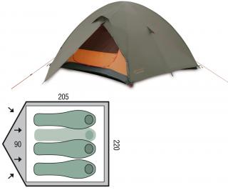 Cort Pinguin Serac, 3-4 persoane, 3.9kg, bete fibra de sticla