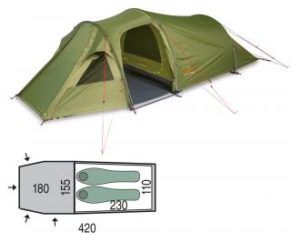 Cort Pinguin Storm 2, 2 persoane, 4.05kg, verde