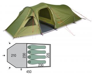 Cort Pinguin Storm 4, 4 persoane, verde, 5.9kg