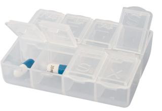 Set 2 cutii medicamente Travelsafe Pillbox TS0360, 75x60x20mm, transparente