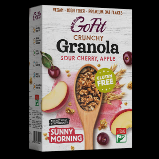 Granola fara Gluten cu Visine si Mere, cu Indulcitori 250g