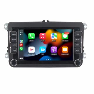 Navigatie 4GB RAM si 64GB cu Carplay pt VW Golf 5 6 Passat B6 B7 CC Tiguan Touran Polo Caddy Jetta T5 Eos Skoda Octavia Superb Seat Leon, Ecran 7 inch IPS, Slot sim 4G,  Android 14