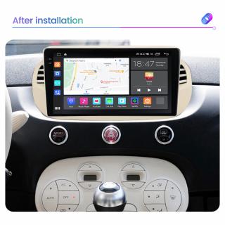 Navigatie Fiat 500 din 2007-2015, Rezolutie 2K, Display QLED 9.5 inch, 4GB RAM si 64GB ROM, Android, Procesor Octacore, Slot sim 4G, Sunet DSP, Wireless Carplay si Android Auto, Camera Marsarier, USB,