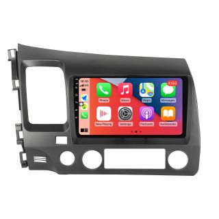Navigatie Honda Civic din 2005 - 2012, 8GB RAM si 128GB ROM, Ecran QLED 9 inch, Android 14, Procesor Octacore, Slot sim 4G, Sunet DSP, Wireless Carplay si Android Auto, Camera Marsarier