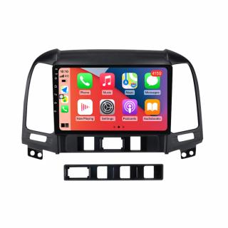 Navigatie Hyundai Santa Fe din 2006-2012, 4GB RAM si 32GB ROM, Display QLED 9 inch, Wireless Carplay si Android Auto, Procesor Octacore, Slot sim 4G, Sunet DSP, Camera Marsarier,