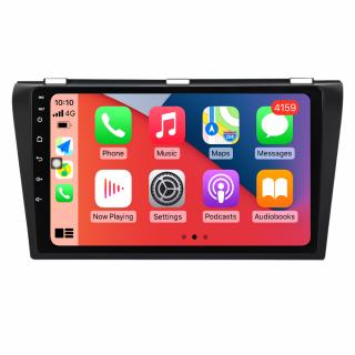 Navigatie Mazda 3 din 2003-2010, 4GB RAM si 32GB ROM, Display QLED 9 inch, Wireless Carplay si Android Auto, Procesor Octacore, Slot sim 4G, Sunet DSP, Camera Marsarier, Bluetooth, USB, Wi Fi, Radio