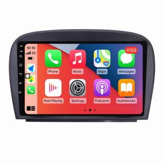 Navigatie Mercedes SL R230 SL350 SL500 SL55 SL600 SL65 din 2001-2011,  Android 14 , 4GB RAM, Octacore, Slot Sim 4G, DSP, GPS, Wi-FI, Carplay, Android Auto, USB, Bluetooth, Waze, Touchscreen, 9 inch