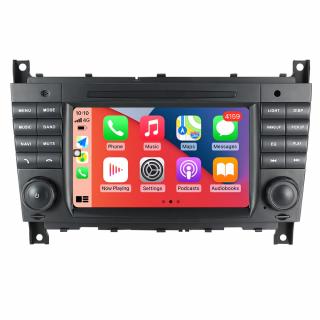 Navigatie Mercedes W203 W209 C Class C180 C200 CLK200 C230, 4 GB RAM si 64 GB ROM, Slot Sim 4G, Procesor Octa Core, Carplay integrat, Procesor Sunet Digital DSP, Android, Aplicatii, Usb, Wi Fi, Blueto