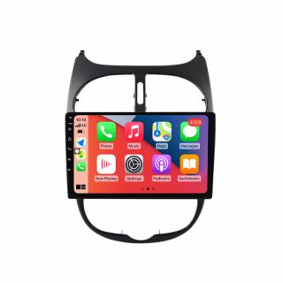 Navigatie Peugeot 206 din 1998-2012, Android 14 , 4GB RAM, Octacore, Slot Sim 4G, DSP, GPS, Wi-FI, Carplay, Android Auto, USB, Bluetooth, Waze, Touchscreen, 9 inch