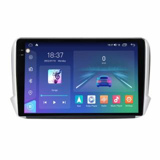 Navigatie Peugeot 208 2008 din 2012-2020, Rezolutie 2K, Display QLED 9.5 inch, 4GB RAM si 64GB ROM, Android, Procesor Octacore, Slot sim 4G, Sunet DSP, Wireless Carplay si Android Auto, Camera Marsari