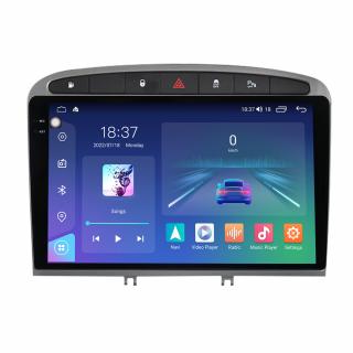 Navigatie Peugeot 308 408 din 2008-2020, Rezolutie 2K, Ecran QLED 9.5 inch, 8GB RAM si 128GB ROM, Android, Procesor Octacore, Slot sim 4G, Sunet DSP, Wireless Carplay