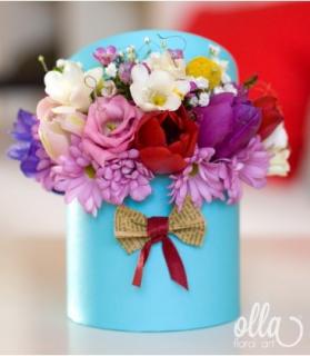 Propunere Parfumata, cutie cu flori Olla cadou corporate