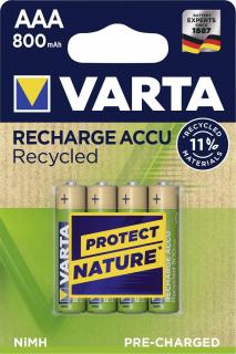 Acumulatori Varta Recycled AAA R3 800 mah preincarcati blister 4 buc 56813