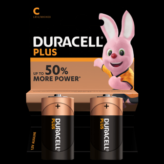 Baterii alcaline Duracell Plus POWER MN1400, C,R14, blister de 2 buc