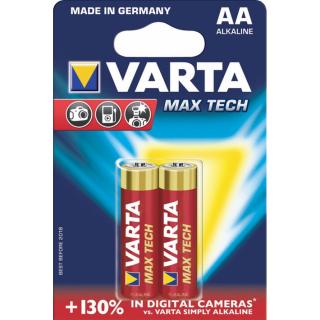 Baterii alcaline Varta Max Tech AA, MN1500, blister de 2 buc