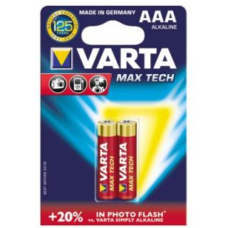 Baterii alcaline Varta Max Tech AAA, MN2400, blister de 2 buc
