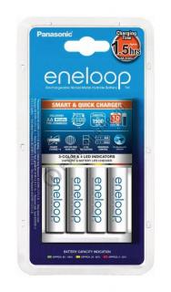 Incarcator Panasonic Eneloop K-KJ55MCCE40E R6 R3 Smart  Quick cu 4 acumulatori 1900mah