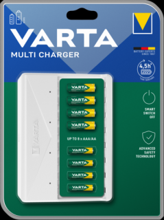 Incarcator Varta Multi Charger 57659 AA AAA NiMH, cablu USB-C inclus