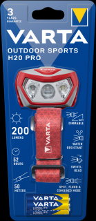 Lanterna frontala LED Varta Outdoor Sports H20 Pro max.50m 17650, baterii incluse
