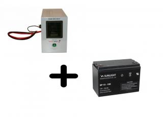 Pachet: UPS Power Sistem 800VA Sinus HD 500W - 12V + Acumulator AGM Sunlight 12V 100Ah