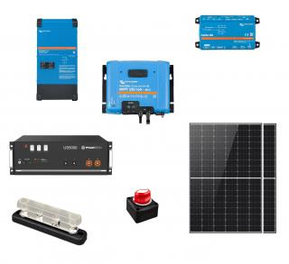Sistem fotovoltaic Off-Grid 2.4kwp cu invertor 3000VA Victron Energy