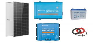 Sistem fotovoltaic Off-Grid 500Wp cu invertor Victron Energy de 800VA - utilizare 24Vcc si 230Vca