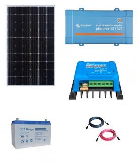 Sistem fotovoltaic Off-Grid BASIC 335Wp cu invertor Victron Energy de 375VA - utilizare 12Vcc si 230Vca