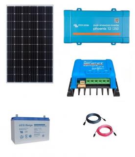 Sistem fotovoltaic Off-Grid START+ cu panou fotovoltaic 420Wp si invertor Victron Energy de 250VA - utilizare 12Vcc si 230Vca