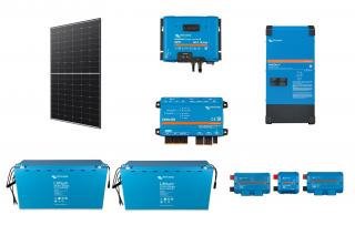 Sistem fotovoltaic on-grid   hybrid Victron Energy 5kWp cu invertor 5kVA sistem Lynx stocare 10.8kWh + sistem prindere tabla