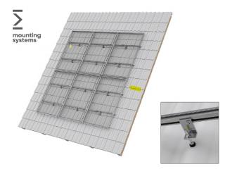 Sistem prindere 4 x panouri (latime 99-105cm) pentru acoperis tabla Mounting Systems