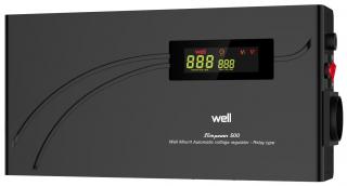 Stabilizator automat de tensiune cu releu Well 500VA 300W AVR-REL-SLIMPOWER500-WL