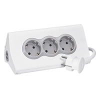 Stativ multifunctional de birou cu priza de 10A, 3x2P+T, 2 xUSB2,4A, comutator, 1,5m, alb